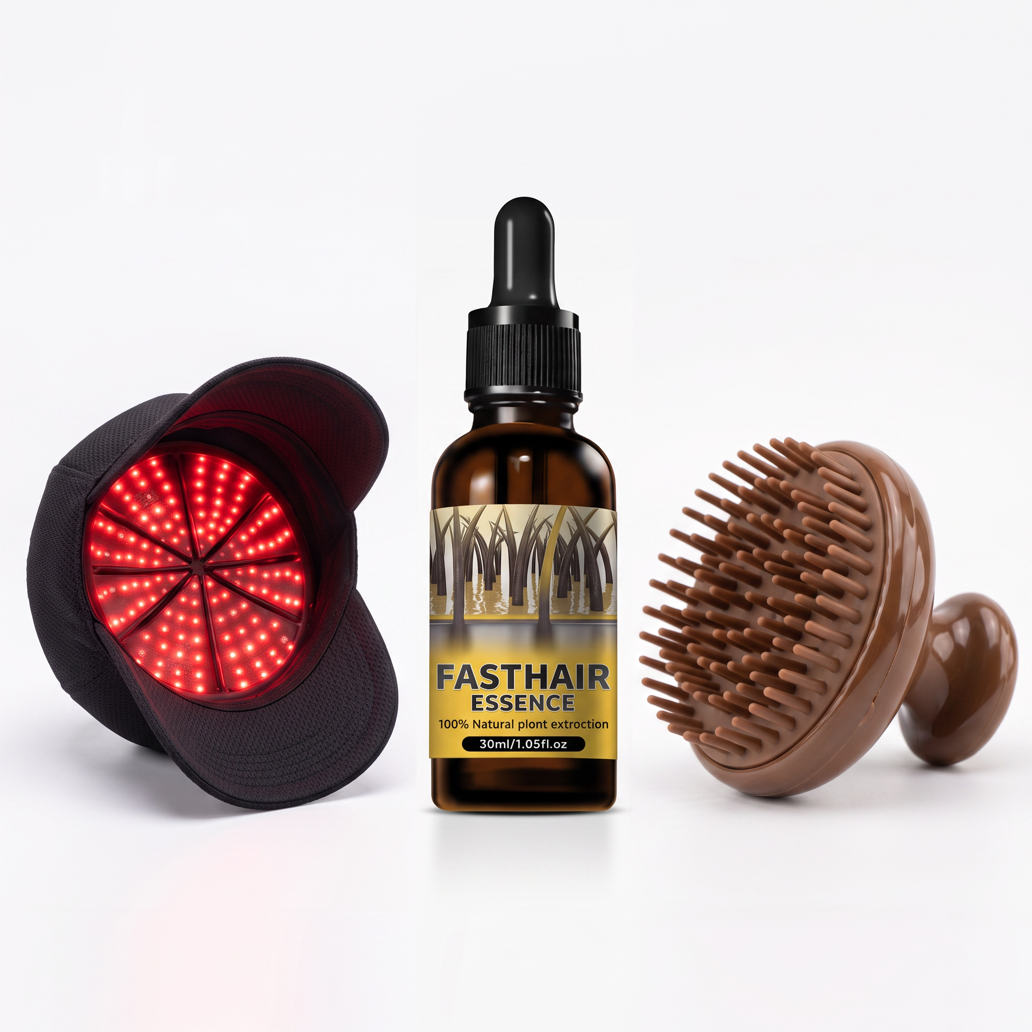 VISION GLOW Cap, Serum, and Scalp Brush Starter Bundle