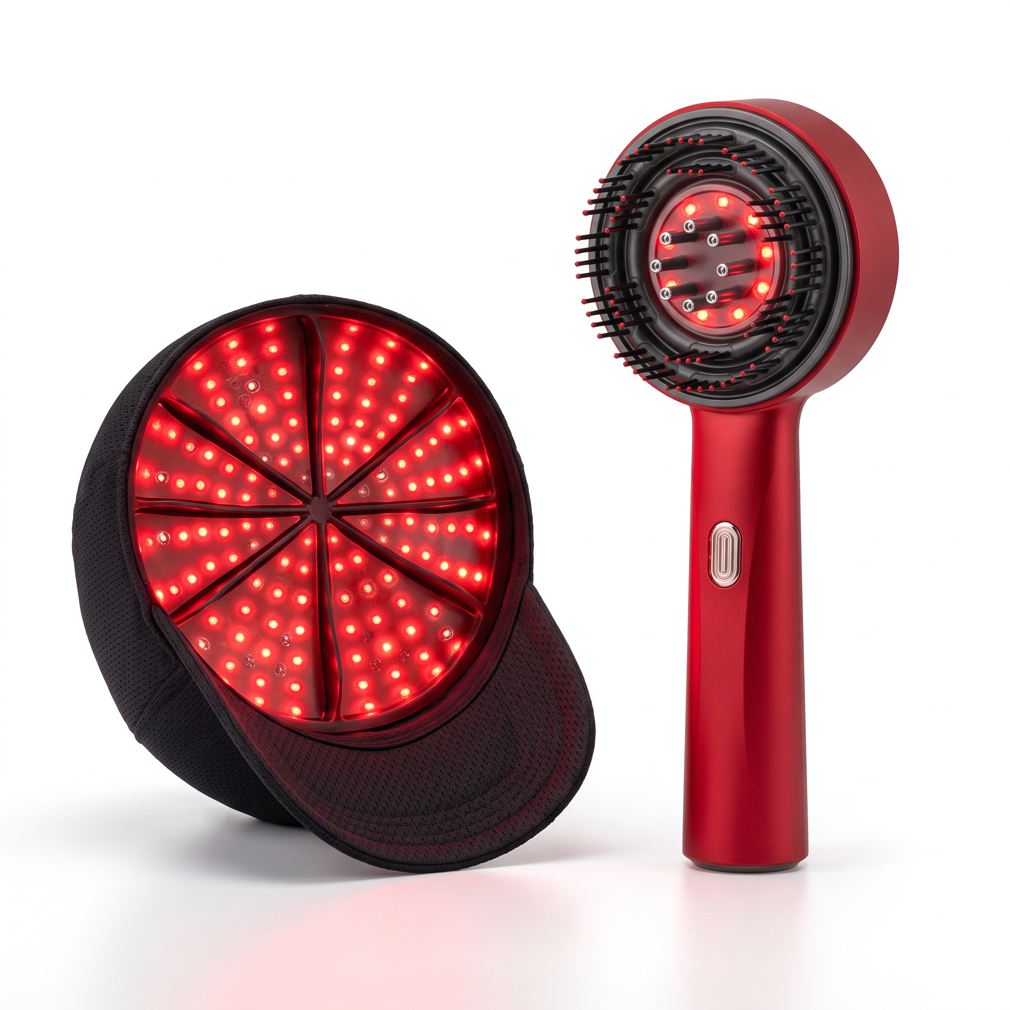 VISION GLOW Cap and Red Massage Comb Bundle